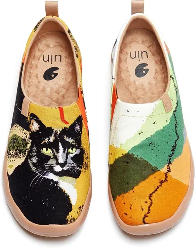 Vista 105 de UIN Zapatos de viaje para caminar para hombre, sin cordones, de lona, informales, ligeros, cómodos y modernos, diseño de perritos felices Ahhhhh