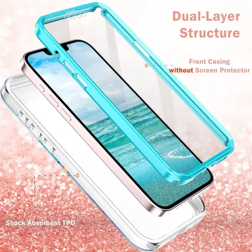 Vista 8 de Funda bonita de mármol para iPhone 13 Pro de 6.1 pulgadas, con protector de pantalla incorporado, ligera y elegante, de TPU, para cuerpo completo, a