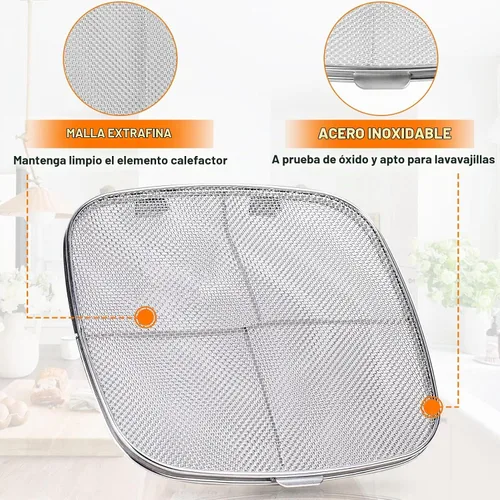 Vista 3 de Protector de salpicaduras de acero inoxidable para Ninja Foodi AG301, accesorios para freidora de aire, piezas de repuesto, pantalla de salpicaduras