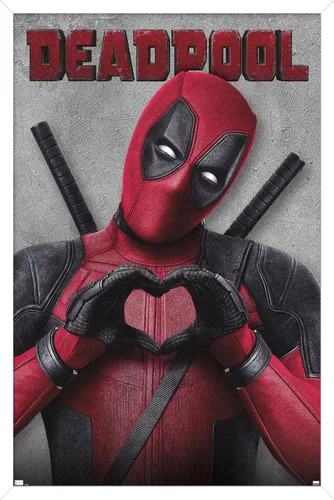 Vista 13 de Marvel Deadpool Legacy - Póster de pared de corazón, 22.4 pulgadas de largo x 14.7 pulgadas de ancho, versión enmarcada de madera de granero