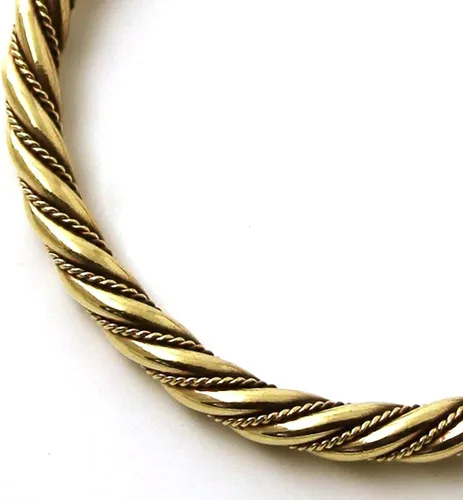 Vista 3 de ARTIZANSTORE Brazalete de bronce nórdico vikingo Fenrir con cabeza de lobo trenzado brazalete brazo anillo joyería pagana, Hierro, No es una piedra