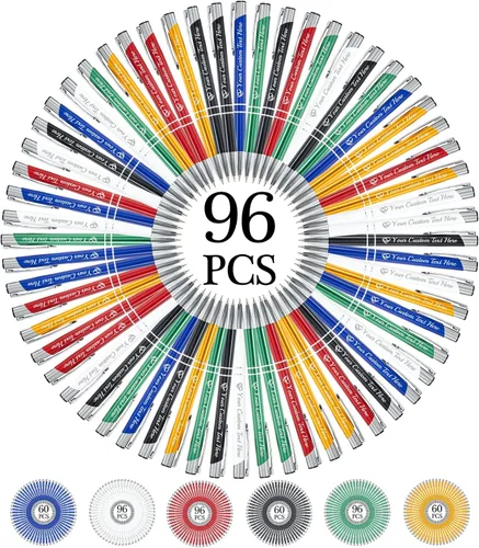Vista 45 de Bolígrafo personalizado, 1 unidad, bolígrafo personalizado con logotipo de mensaje de nombre comercial grabado, tapa de clic de tinta negra, regalo