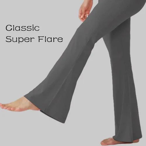 Vista 2 de Aoliks Pantalones de yoga con bolsillos para mujer, leggings acampanados con bolsillos, pantalones de trabajo para entrenamiento de jazz