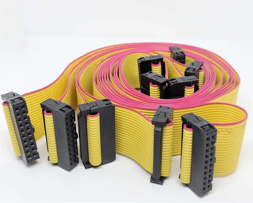Vista 10 de Paquete de 5 conectores hembra IDC 2x10 20P 0.100 in 4.7 in 4 pulgadas, cable de cinta plano amarillo, filas dobles 20 pines paso FC F/F