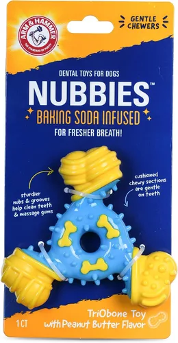 Vista 13 de Arm & Hammer for Pets Nubbies Duality Bone - Juguete dental para perros, el mejor juguete masticable para masticadores moderados, ayuda a reducir