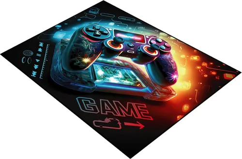Vista 9 de Alfombra de área de juegos, alfombra de juegos 3D, tapete controlador de gamepad para niños y niñas, dormitorio, sala de juegos, alfombras