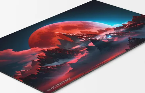 Vista 3 de Iconic Wonders - Tapete de juego de luna de sangre, 24 x 14 pulgadas, tapete de juego MTG personalizado único inspirado en cartas inspiradas