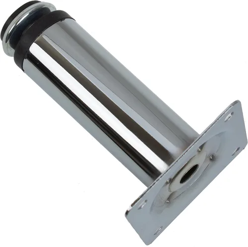 Vista 2 de GlideRite Hardware Patas de acero para muebles de 4 pulgadas con tornillo nivelador cromado pulido, paquete de (4)