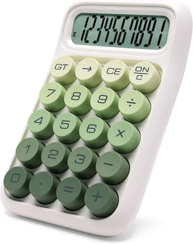 Vista 10 de Calculadora de Interruptor Mecánico, 10 Dígitos, Gran Pantalla LCD, Púrpura, Teclas Grandes, Estética