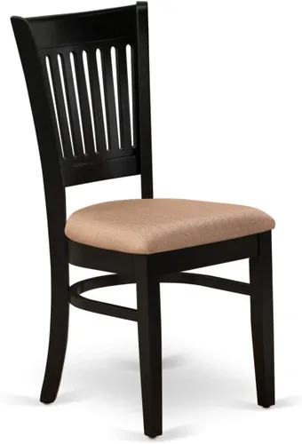 Vista 7 de East West Furniture ANVA3-BLK-C - Juego de mesa de comedor moderno de 3 piezas que contiene una mesa de cocina redonda con pedestal y 2 sillas