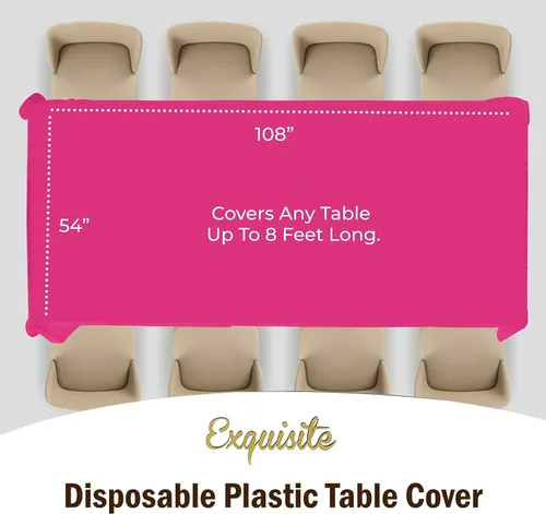 Vista 4 de Party Solids Mantel rectangular de plástico, 54 x 108 pulgadas, paquete de 24