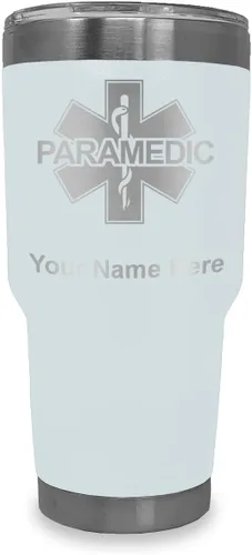Vista 35 de LaserGram Vaso aislado al vacío de 20 onzas, paramédico, grabado personalizado incluido (negro) Engraved Gift for Paramedics, Vacuum Insulated