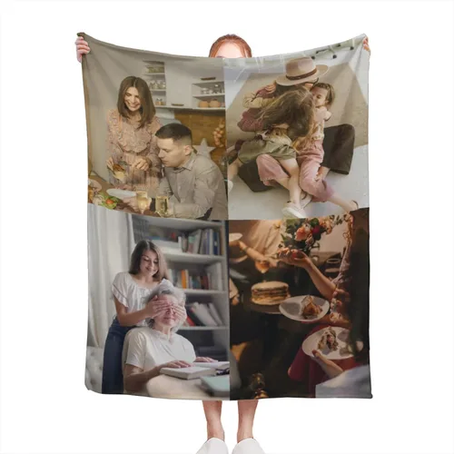 Vista 7 de Manta personalizada con fotos, manta personalizada de franela de collage de fotos, regalo personalizado para mascotas, amigos, parejas, cumpleaños