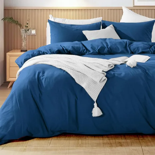 Vista 62 de NEXHOME PRO Funda de edredón Twin XL 100% algodón lavado, transpirable, duradera, texturizada, similar al lino, juego de ropa de cama para el hogar