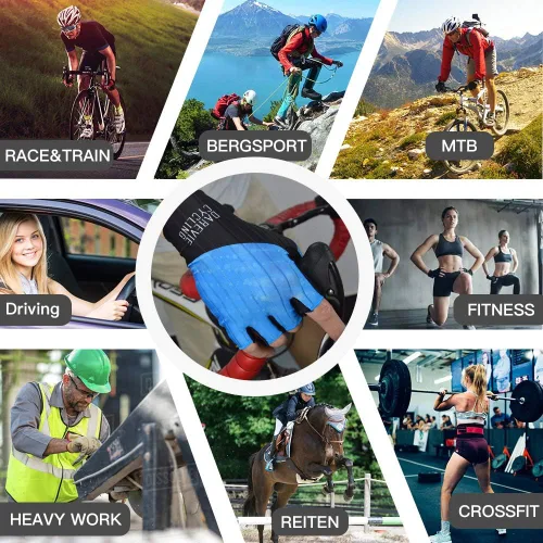Vista 2 de Darevie Guantes de ciclismo de alta velocidad, guantes de ciclismo de medio dedo, guantes de ciclismo absorbentes de impacto, transpirables
