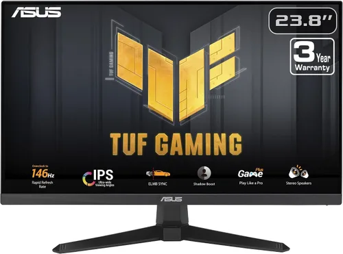 Vista 7 de ASUS TUF Gaming 24" (23.8" visible) Monitor 1080P (VG249QE5A) - FHD, overclock de 144Hz a 146Hz, IPS, sincronización de desenfoque de movimiento