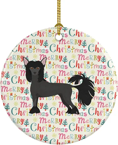 Vista 59 de Caroline's Treasures Abyssinian Sand Terrier - Adorno de cerámica para colgar en el árbol de Navidad, para el hogar, Navidad, fiestas, regalo, 3
