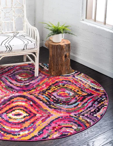 Vista 11 de Unique Loom - Colección Estrella, alfombra moderna de área con diseño colorido, abstracto, geométrico y degradado