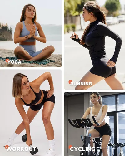 Vista 4 de GAYHAY Pantalones cortos de ciclismo para mujer, diseño suaves de tiro alto y con control de abdomen para yoga, correr, entrenamiento y deportes