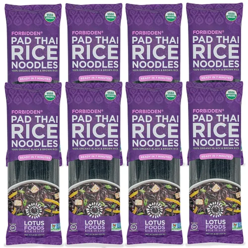 Vista 10 de Lotus Foods Fideos tailandeses orgánicos de arroz integral – Fideos de estilo asiático para salteados, sin gluten, vegano, grano entero, sin OMG