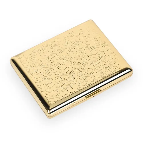 Vista 14 de Elegante, moderna y minimalista pitillera de metal - Capacidad para 10 cigarrillos de 100mm - Perfecta para mujeres - Diseño de metal ligero