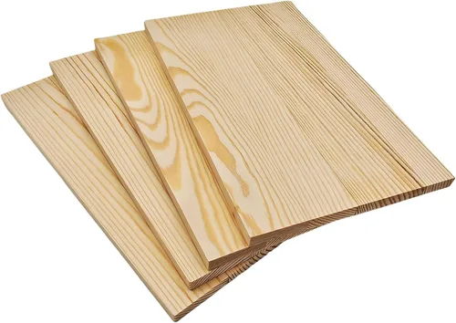 Vista 8 de 4 tableros rectangulares de madera sin terminar para manualidades, bloques de madera de corte en blanco de 8 x 6 x 0.8 pulgadas para tallar madera