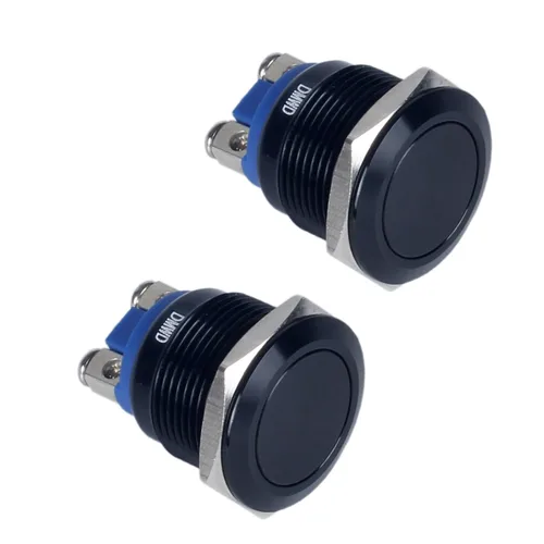Vista 11 de Paquete de 2 interruptores de botón momentáneos de metal de 0.630 in, impermeables, IP66, terminales de tornillo antivandálicos de 12 V, 24 V, 36 V