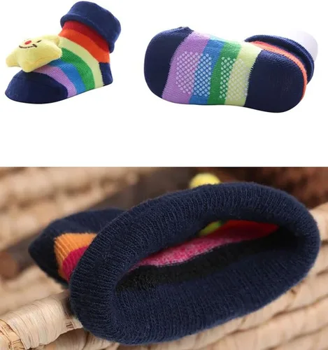 Vista 4 de FedMois 6 pares de zapatos antideslizantes para bebé con dibujos animados en 3D