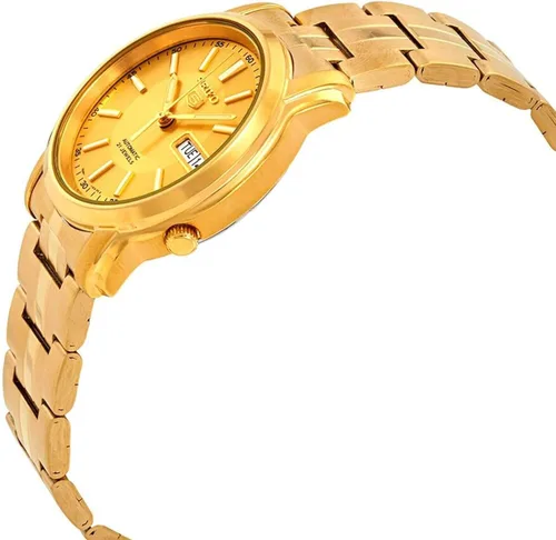 Vista 2 de Seiko 5 SNKL86 Reloj automático de acero inoxidable dorado para hombre
