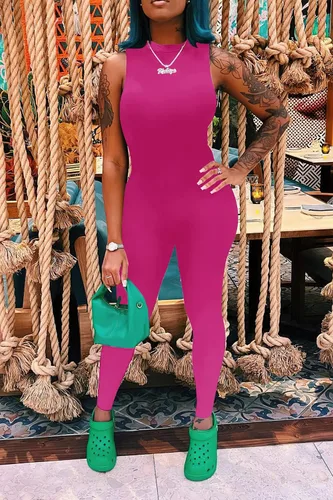 Vista 8 de PRETTYGARDEN Enterizo ajustado de verano para mujer, casual, sin mangas, elástico, de una pieza, ajustado, para mujer
