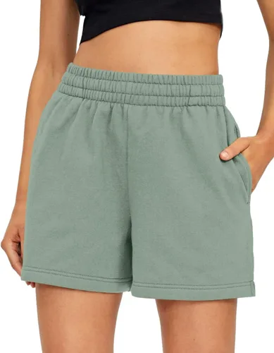 Vista 37 de AUTOMET Pantalones cortos deportivos para mujer, estilo casual, con cordón, cómodos, elásticos, de cintura alta, con bolsillos