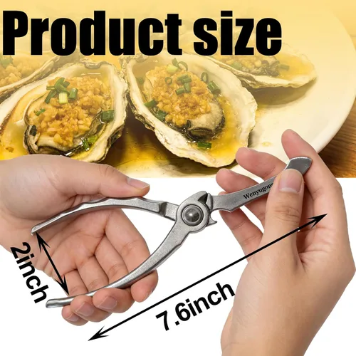 Vista 7 de Cuchillo de acero inoxidable para abrir ostras, cortador de ostras, abridor de mariscos para cocina, herramienta de mariscos, kit de abridor
