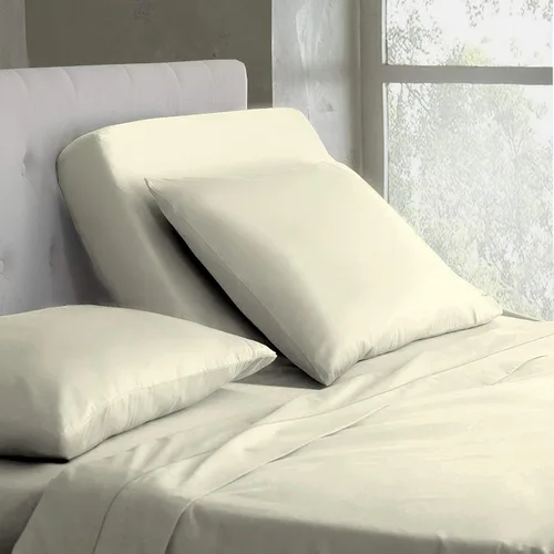Vista 14 de Juego de sábanas de algodón de 600 hilos tamaño Queen dividido para base de cama ajustable, juego de sábanas de 4 piezas con bolsillo profundo