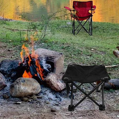 Vista 7 de Taburetes portátiles ligeros plegable pequeño taburete plegable para pesca y picnic Silla de camping al aire libre compacta