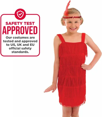 Vista 4 de fun shack Vestido rojo para niñas, disfraz de los años 20