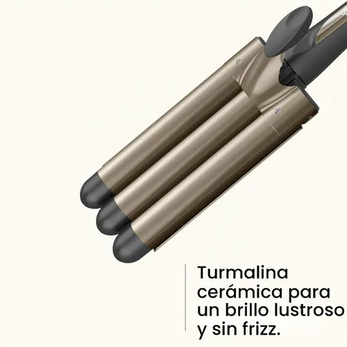 Vista 3 de INFINITIPRO by Conair - Rizador de 3 barriles, ondulador de pelo, crea ondas playeras, ondas de larga duración para uso en cabello medio a largo