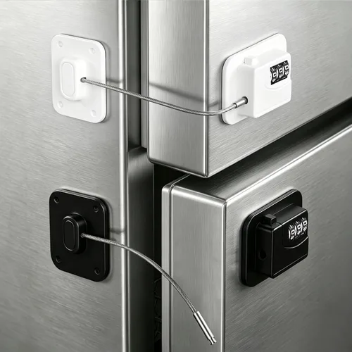 Vista 20 de Cerradura de refrigerador, cerraduras de refrigerador para niños, cerradura de congelador con combinación para refrigeradores, cajones, armarios