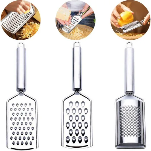 Vista 2 de Rallador de queso de mano, rallador de queso de acero inoxidable, ralladores de limón, pelador de verduras de cocina, rallador de alimentos