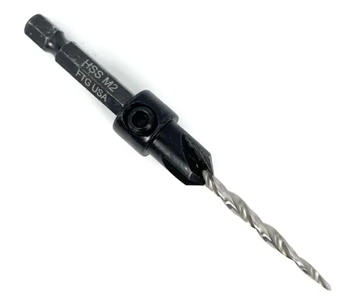 Vista 12 de FTG USA Juego de 3 brocas avellanadoras ajustables para madera #4 (7/64 pulgadas) con broca cónica para carpintería