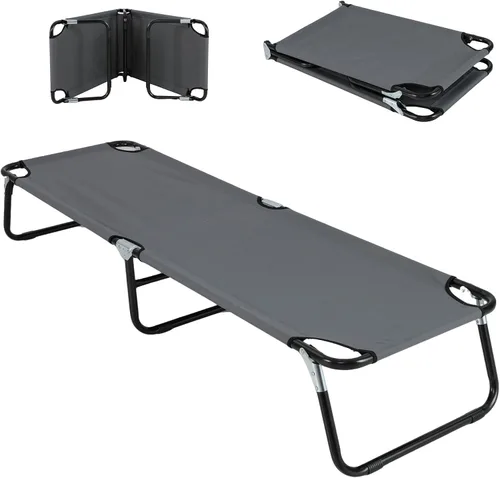 Vista 11 de Giantex Catre plegable de camping para adultos, cama portátil con tela Oxford 600D, marco resistente, capacidad de 350 libras, uso en 1 paso, silla