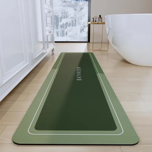 Vista 31 de Tapetes de baño antideslizantes de secado rápido, tapetes de baño de goma súper absorbentes para debajo de la puerta, tapetes de baño para baño, Azul