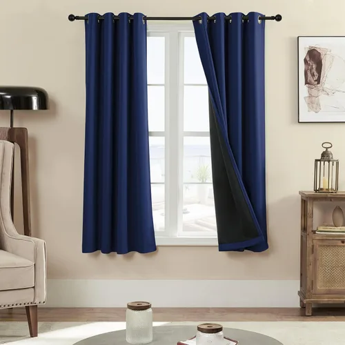 Vista 58 de Rutterllow - Cortinas 100% opacas, paneles de cortina con ojales, aislamiento térmico y bloqueo de luz para habitación y sala de estar