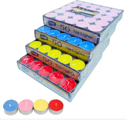 Vista 10 de 9 velas de té de cactus sin perfume con multicolor, velas de té de parafina, mini velas de mesa para el hogar, bodas, cumpleaños, velas decorativas
