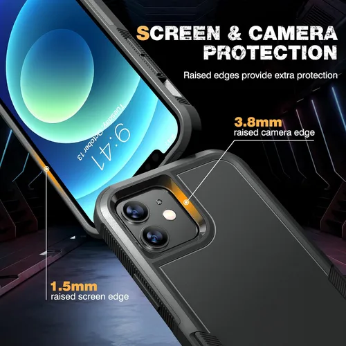 Vista 5 de Diaclara Funda diseñada para iPhone 12/iPhone 12 Pro, [con protector de pantalla de privacidad] [antiespía]