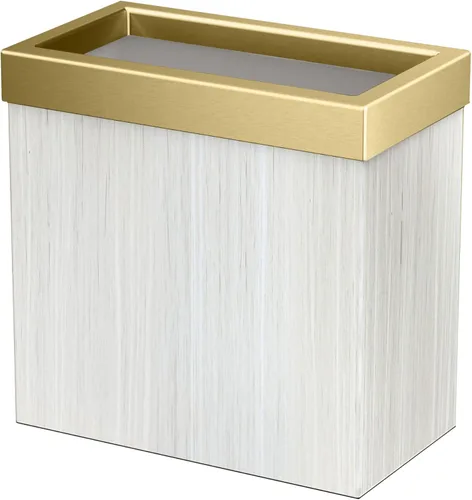 Vista 16 de Gatco Cubo de basura rectangular moderno, latón cepillado, cubo de basura de acero inoxidable con tapa extraíble, a prueba de fugas, capacidad de 3