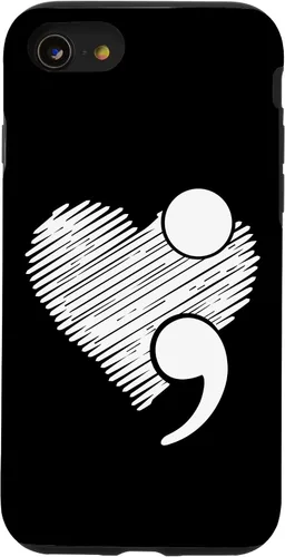 Vista 18 de Suicide Awareness - Suicide Prevention Heart Semicolon Gift Case for iPhone 17