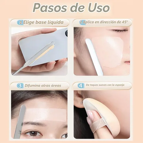 Vista 7 de Espátula de maquillaje coreana, espátula de maquillaje coreana Picasso, espátula de base coreana, espátula coreana profesional y paleta de mezcla