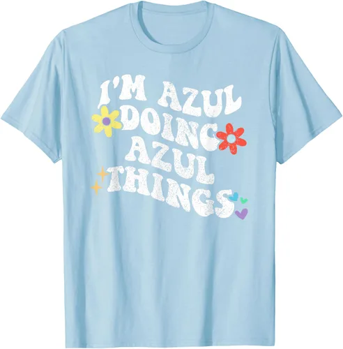 Vista 77 de Retro Groovy Im AZUL Doing AZUL Things - Camiseta divertida para el día de la madre, Negro