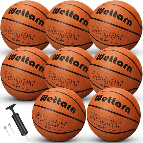 Vista 9 de Wettarn Rubber Training Basketball with Pump Street Ball Made for Teens Adults Indoor and Outdoor Game Gym Training Competition Basketball