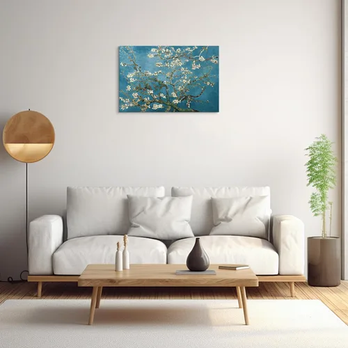 Vista 3 de KAWAHONE Van Gogh famosas pinturas al óleo de reproducción de flores sobre lienzo, arte de pared, flores de albaricoque en rama por Vincent Van